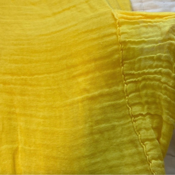 Free People Knot it Up Primrose Yellow Gauze Jumpsuit 💛 Medium Oversized - Picture 4 of 13